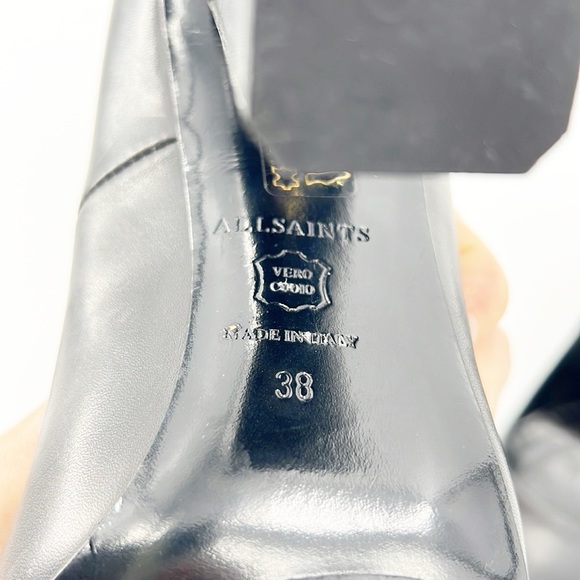 All Saints Cubista Mirrored Heel Pumps Gray size 38 size 7 - Picture 11 of 14